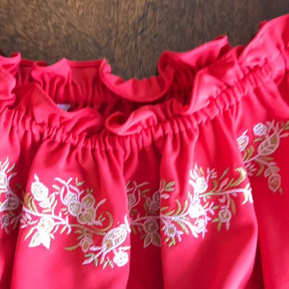 Peter Nygard shoulder-less embroidered blouse top - Picture 6 of 7